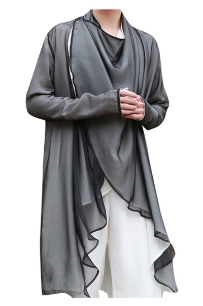 Custom made linen Chinese Style Men's suit, Han suit, men's Tang suit, tea suit, ancient suit, ancient Chinese style performance, lay in clothes, Xianqi Kung Fu shirt, drama suit of the crew  SKF005  detail view-3
